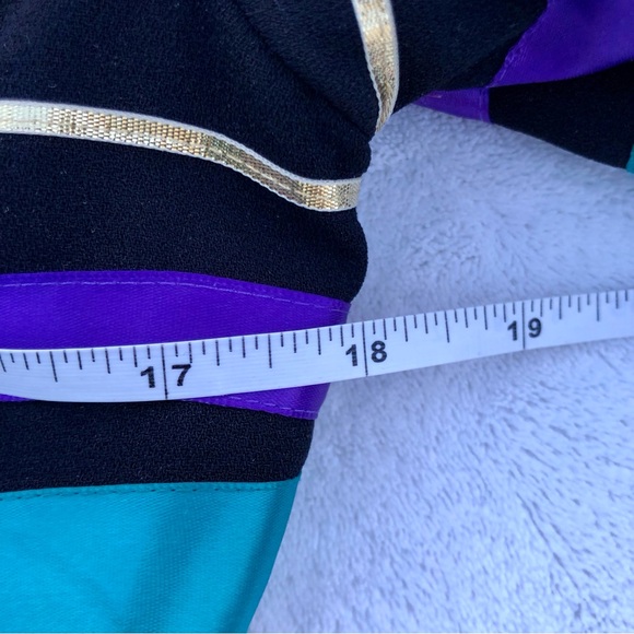 Vintage 80’s Maggy London Petites Striped Ribbon Cropped Blazer Sz. 6 - Picture 6 of 13